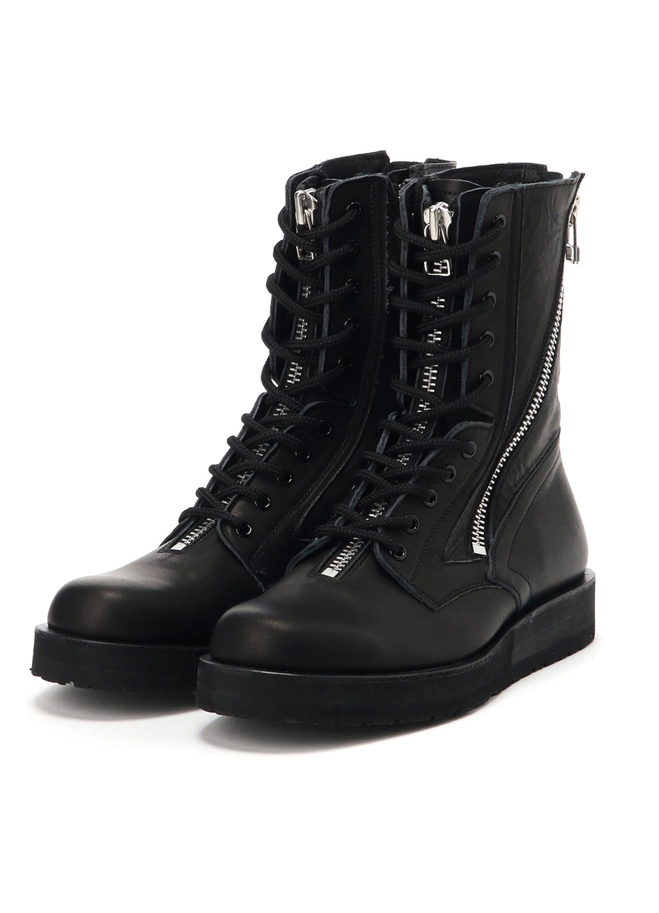 SOFT MAT LEATHER 3 FASTENER MILITARY BOOTS