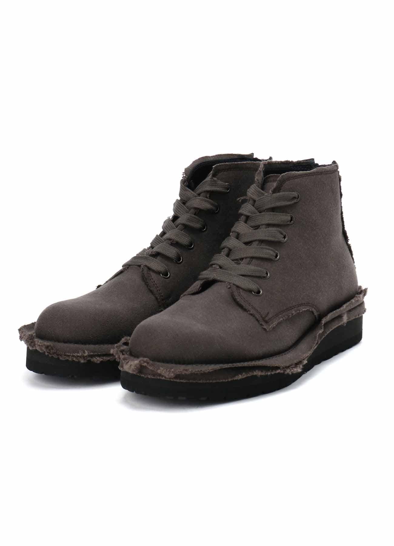 WHIPCORD LACE UP BOOTS WITH ZIP	
