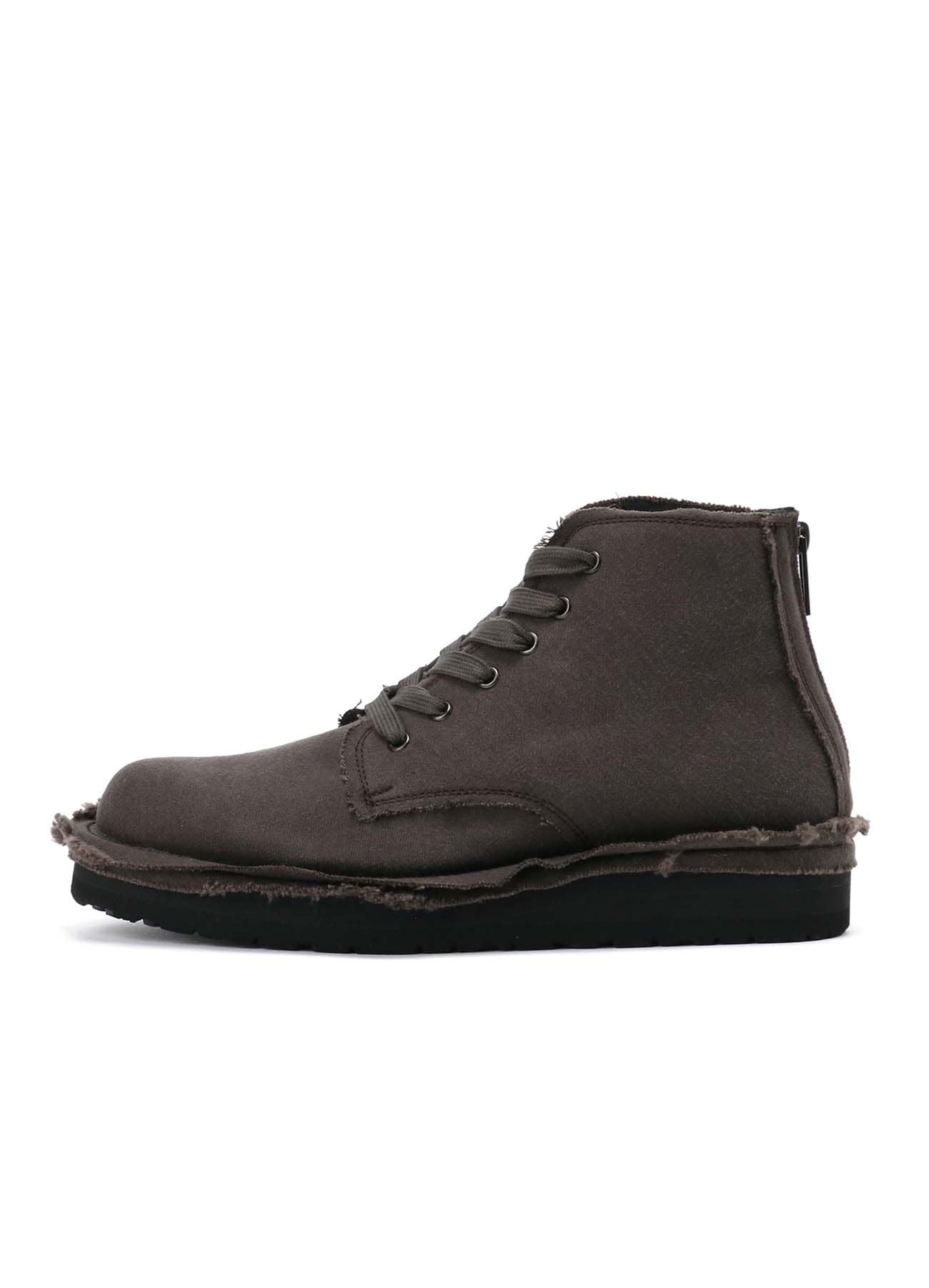 WHIPCORD LACE UP BOOTS WITH ZIP	