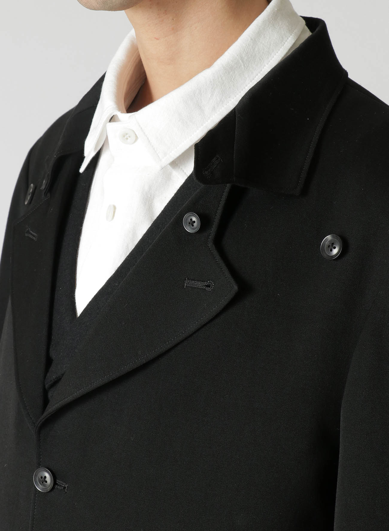 WOOL TUXEDO FRONT BUTTING 6BUTTONS JACKET
