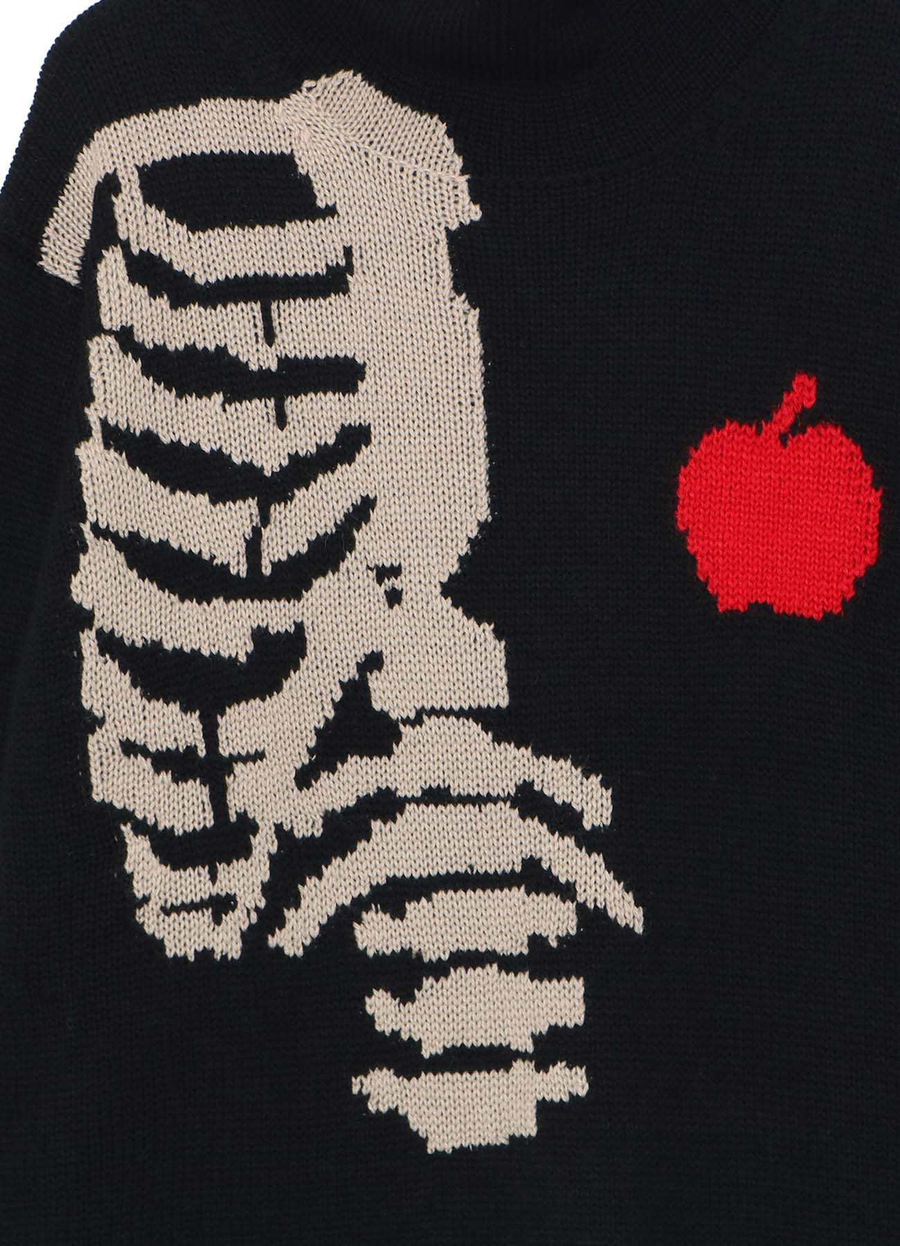 turtle neck knit(bone+apple)