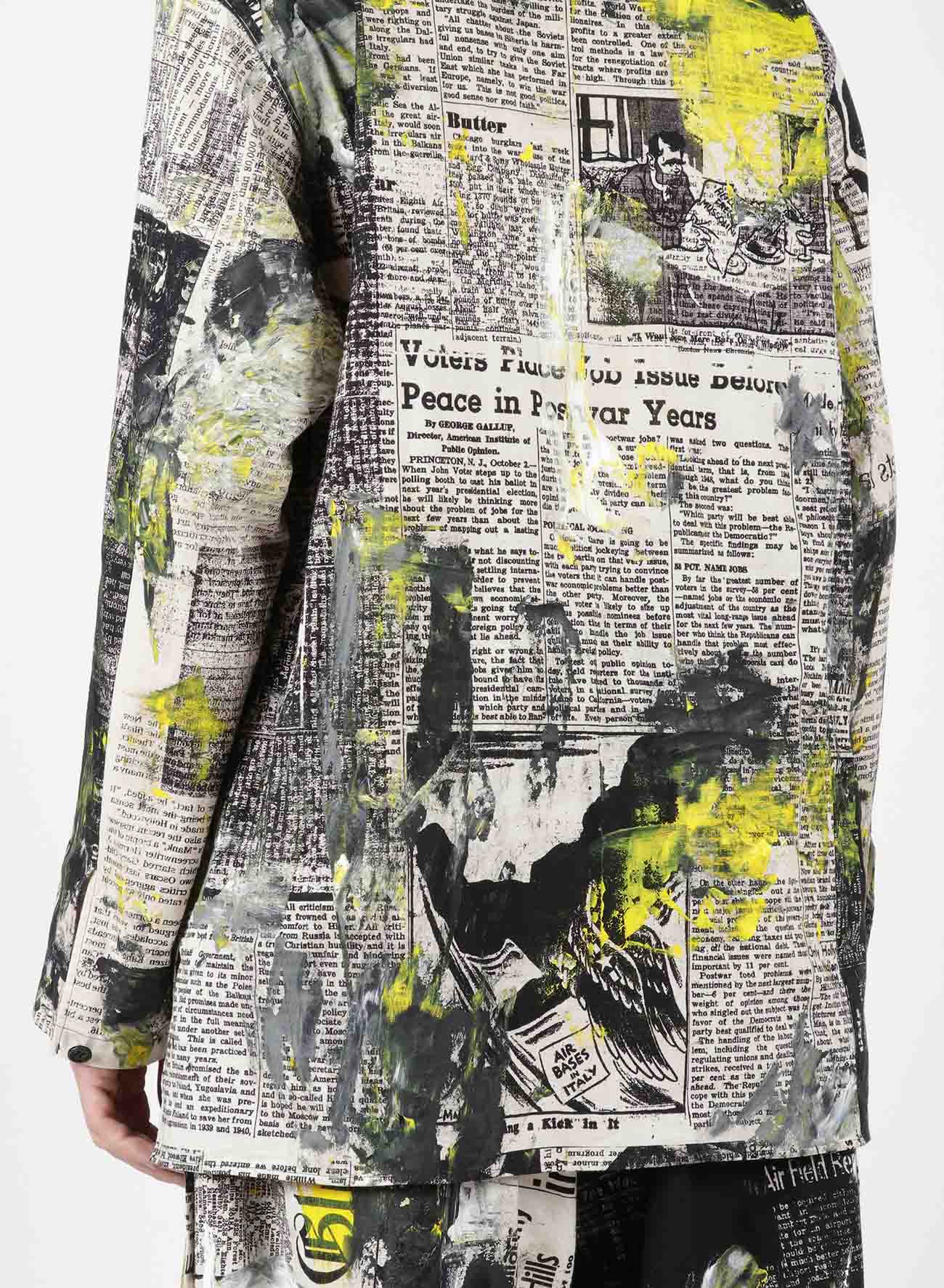 COTTON NEWSPAPER STAND COLLAR BLOUSE