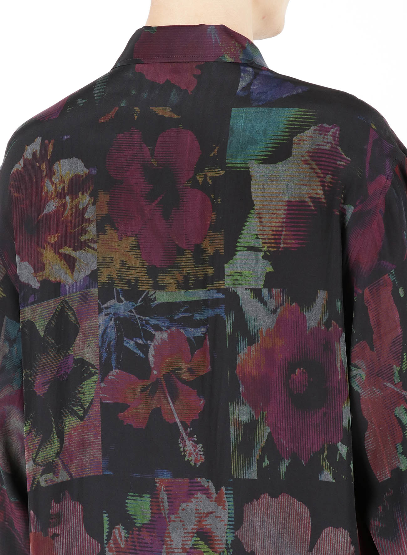 SILK SATIN DICTIONARY OF FLOWERS BUDDHA BUTTON BLOUSE