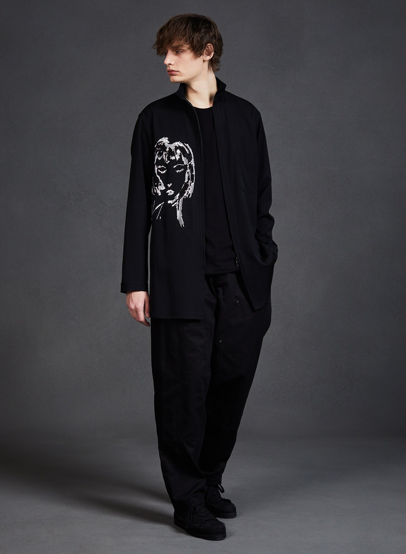 新品低価 Yohji Yamamoto - ヨウジ ヤマモト Embroidery Tunic Shirtの