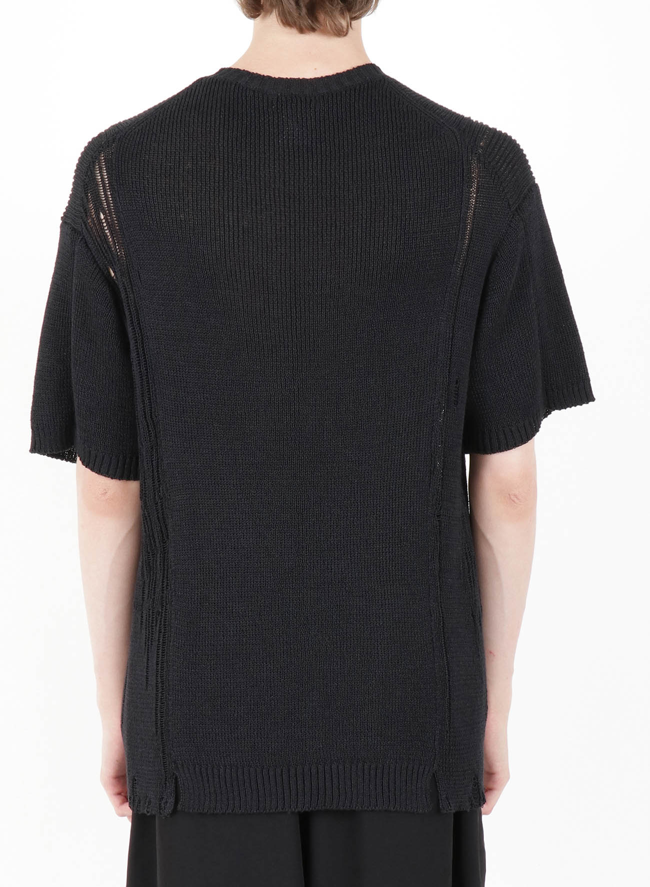 7G RIB + PRINT PATCHED ROUND NECK SHORT SLEEVES