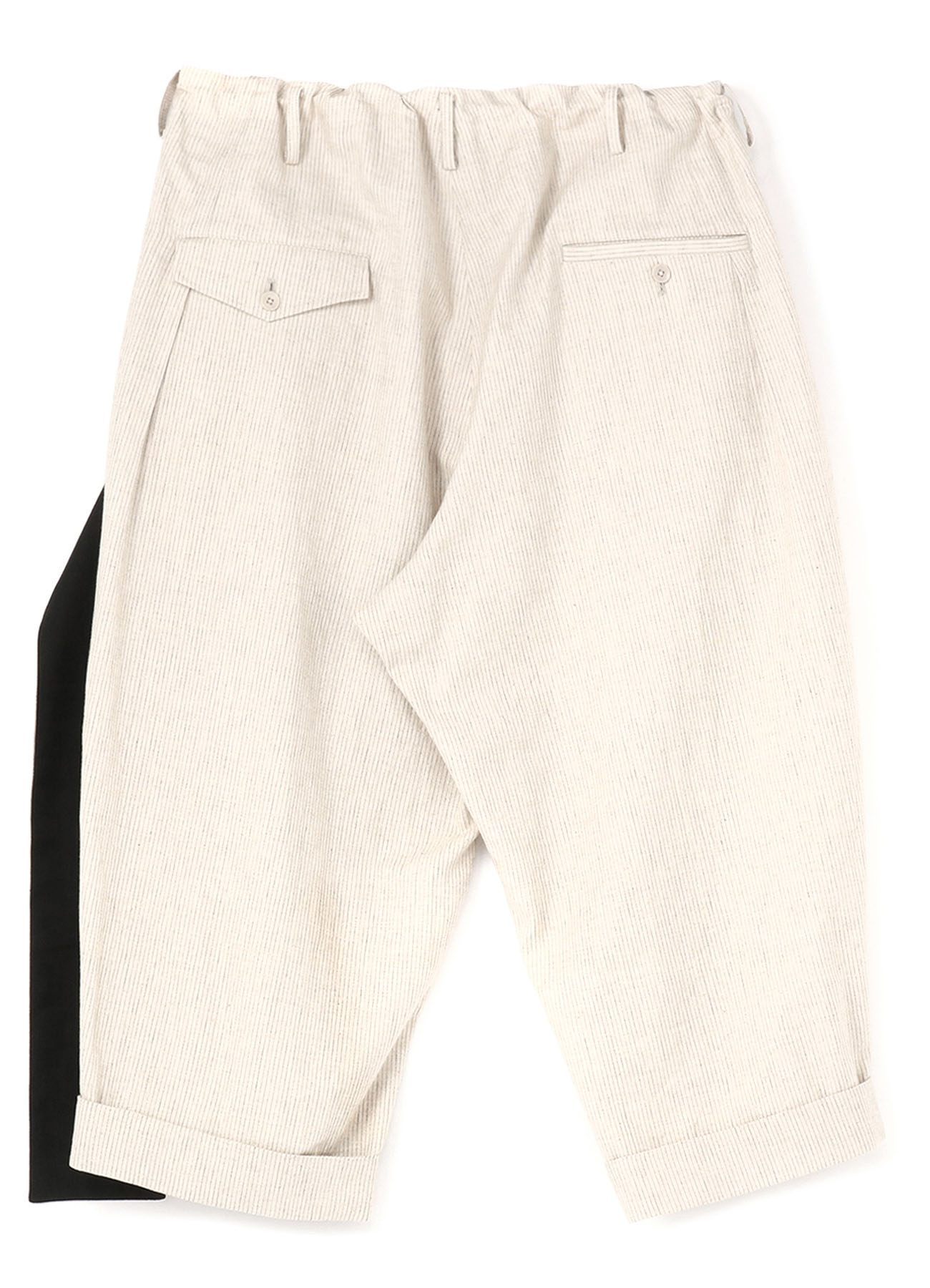 COTTON/LINEN HERRINGBONE STRIPE FLASH CLOTH CUFFS PANTS
