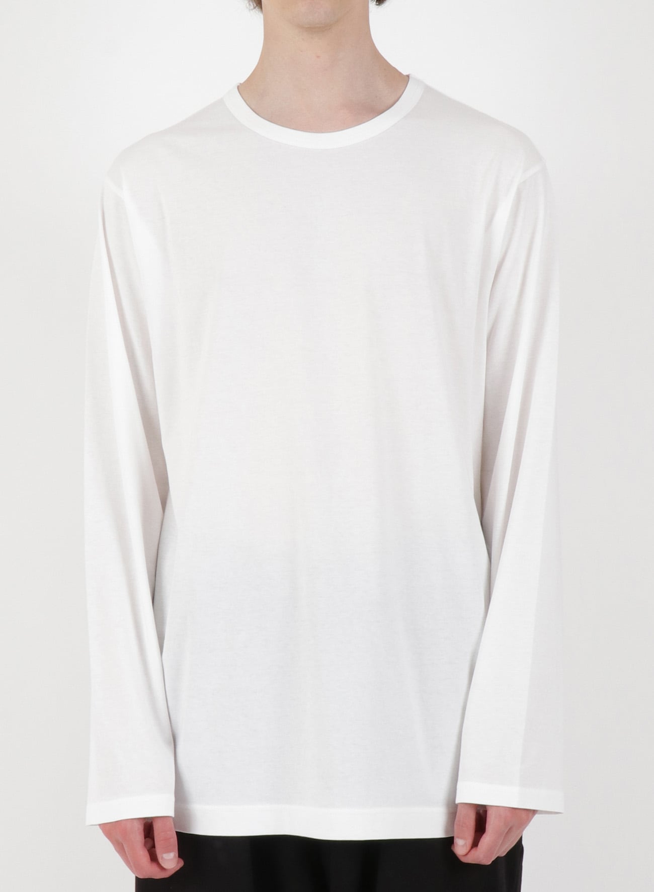 30/-ULTIMA REGULAR ROUND NECK LONG SLEEVES(M Off White): Yohji