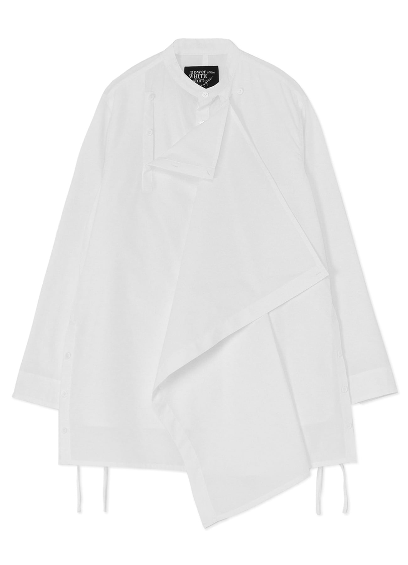 MANDARIN COLLAR SHIRT WITH BUTTON-UP FRONT FLAP(S White): power of 