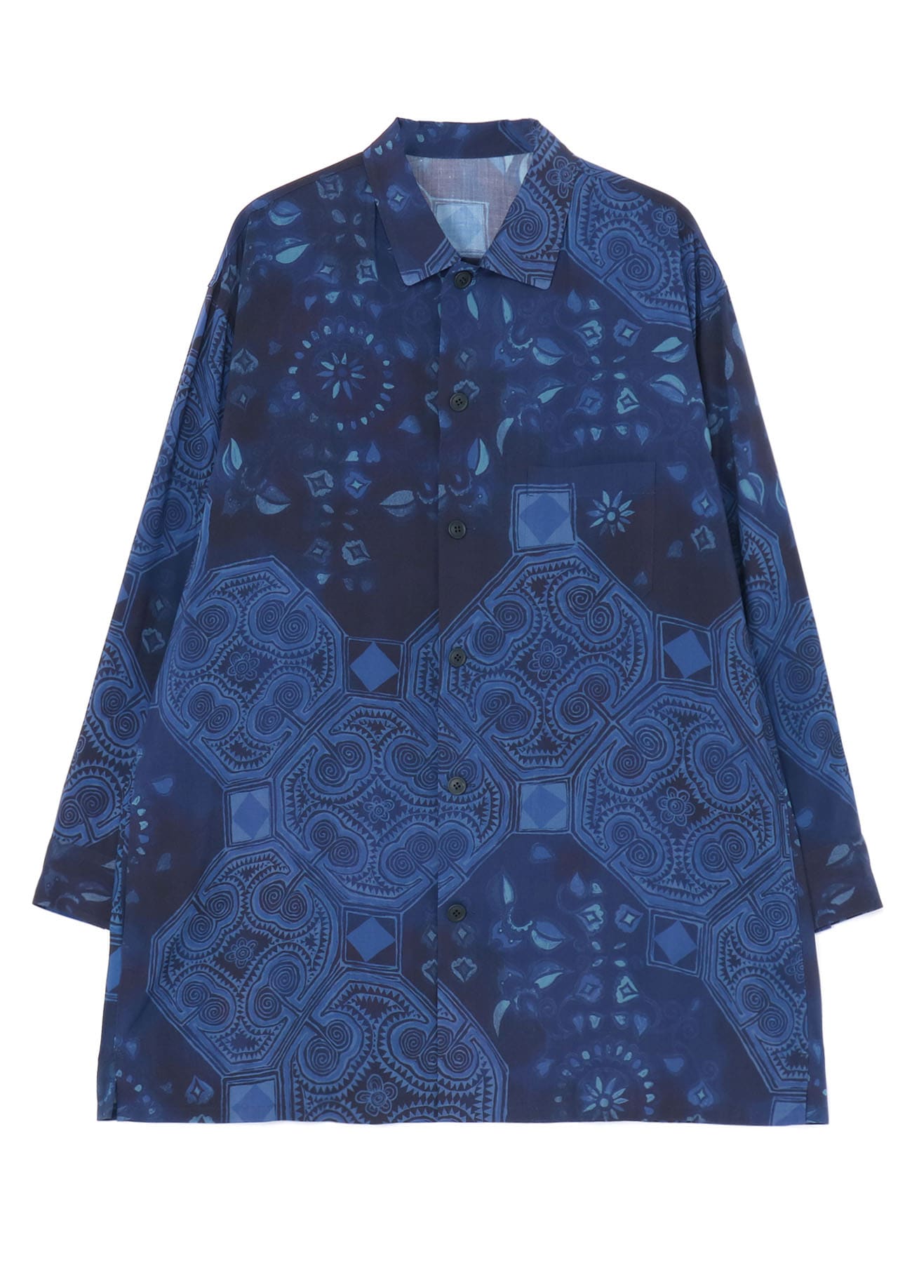 CHINOISERIE-A PRINTED OPEN COLLAR SHIRT