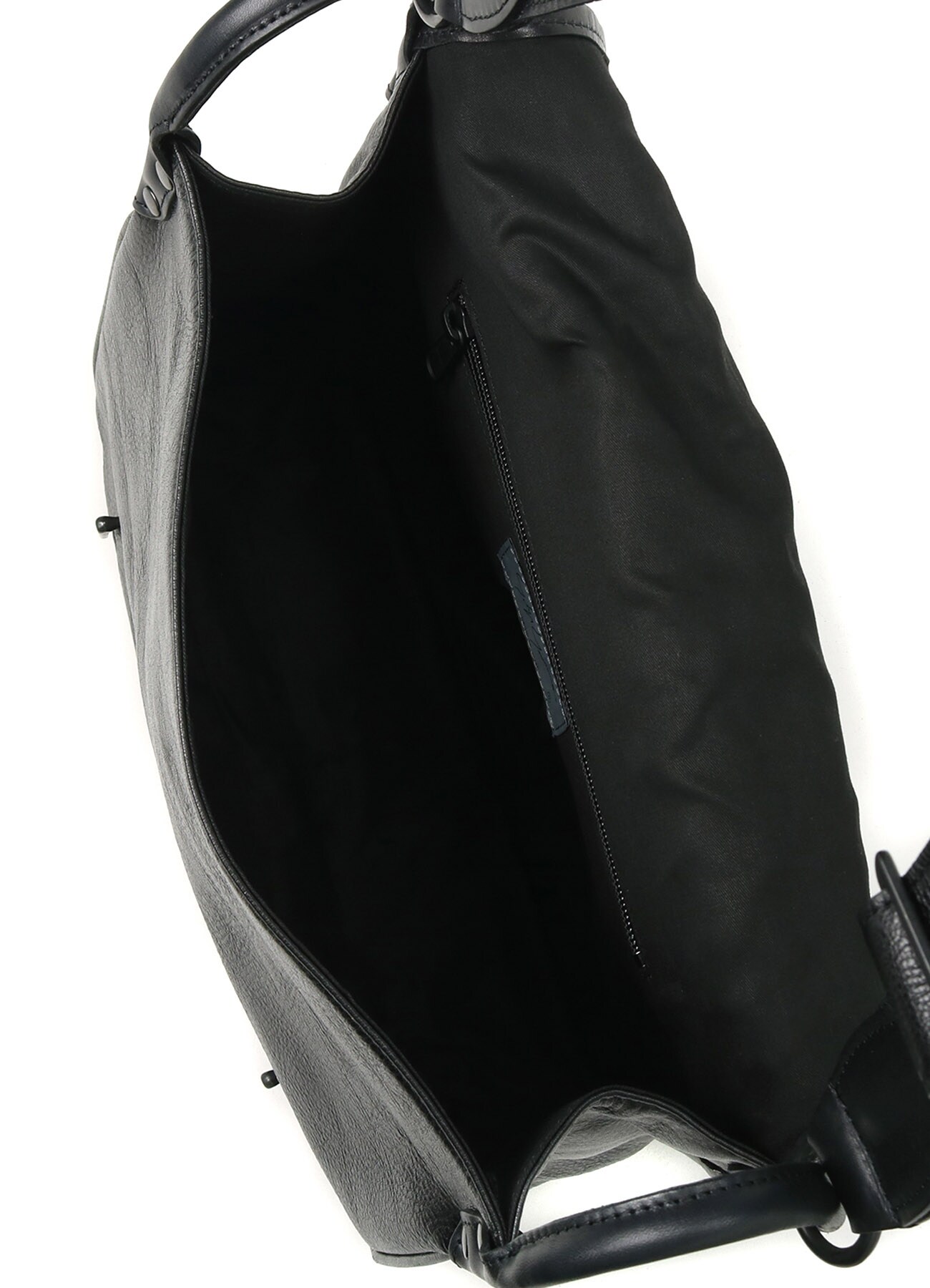 Black leather flap shoulder bag