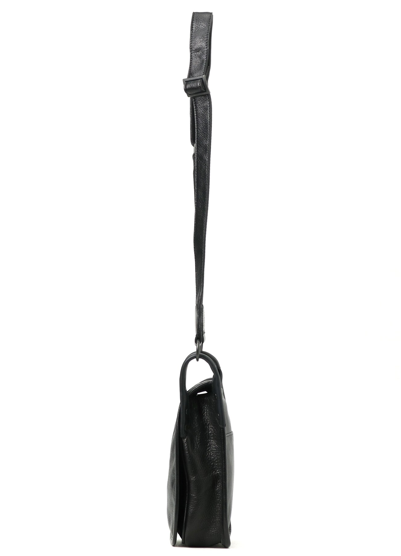 DRUM LEATHER FLAP SHOULDER BAG(FREE SIZE Black): Yohji Yamamoto