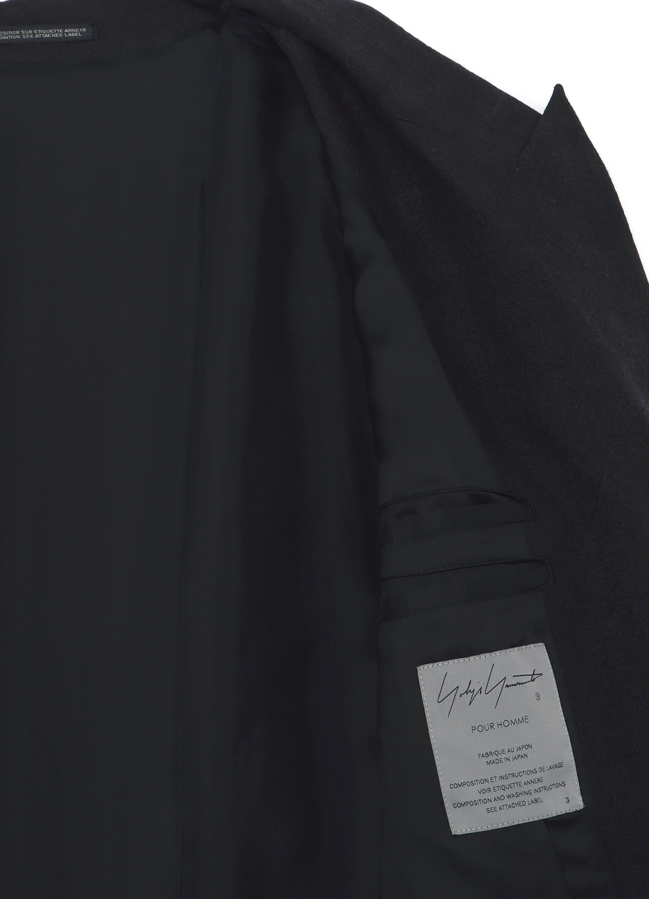 INK BKACK LINEN WOOL CLOTH Y-DECO F DRAPED P(XS Black): Yohji