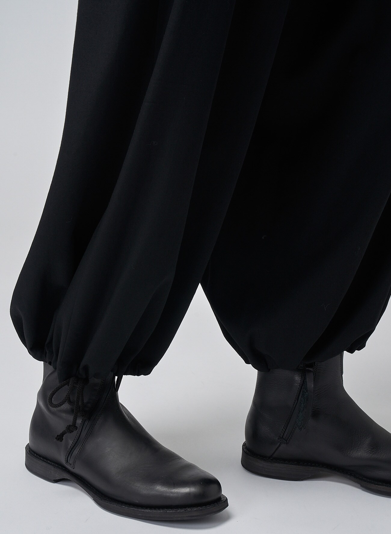 WOOL GABARDINE BALLOON PANTS(S Black): Yohji Yamamoto POUR HOMME