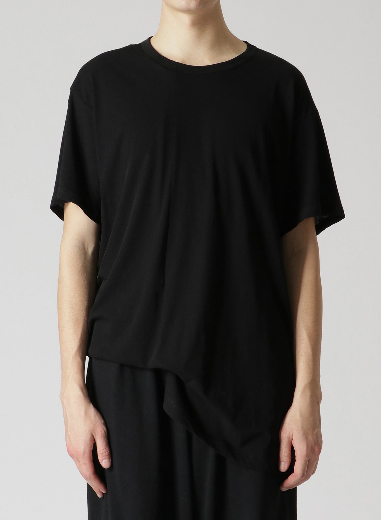 Yohji Yamamoto asymmetric cotton dress - Black
