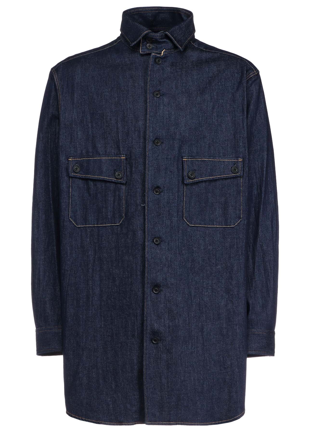 8OZ DENIM STAND COLLAR SHIRT