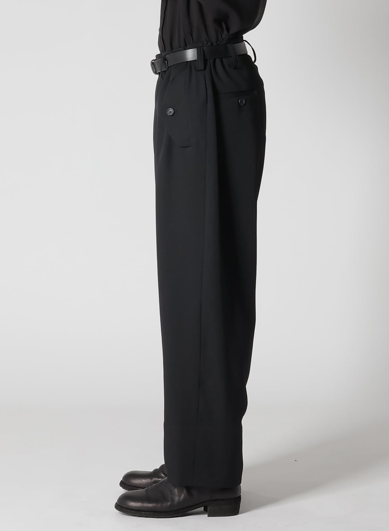 WOOL GABARDINE HEM FACING PANTS