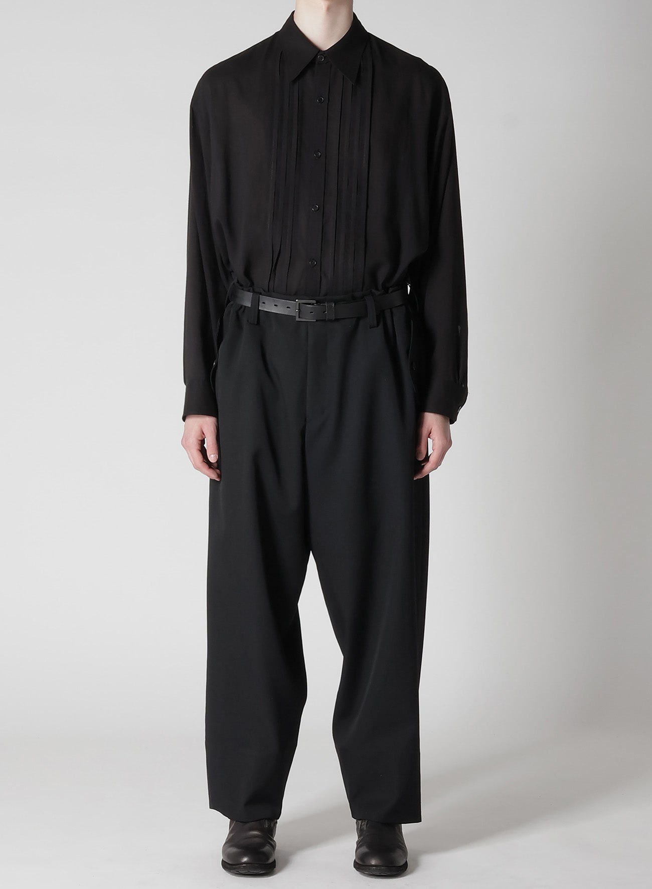 WOOL GABARDINE HEM FACING PANTS