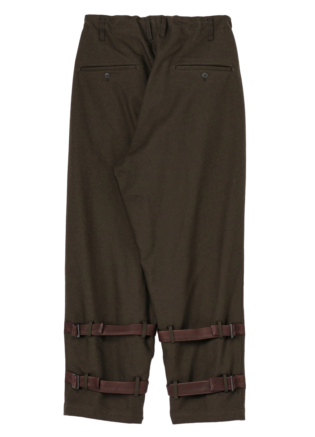 KHAKI C/W SERGE HEM BELT PANTS