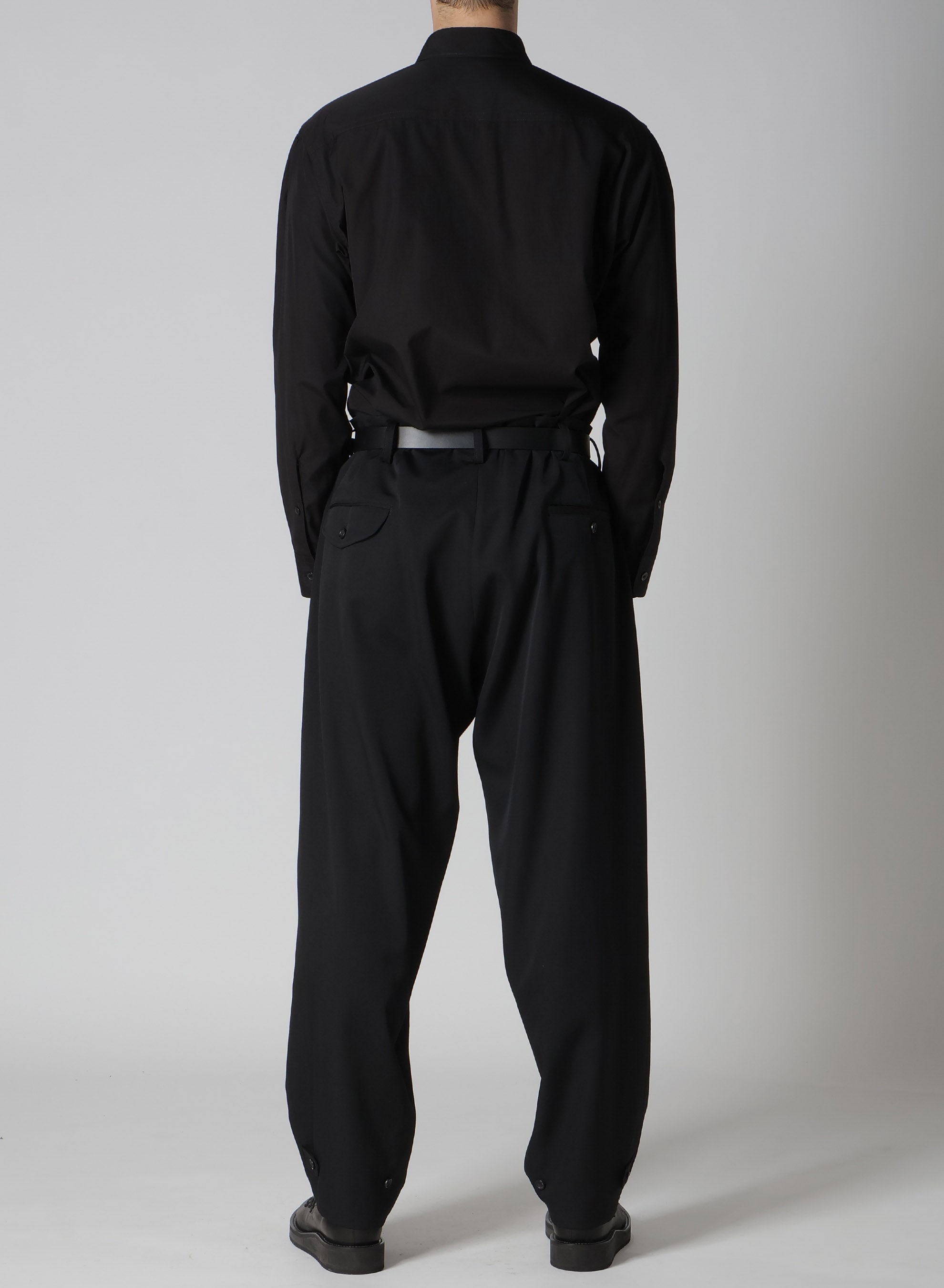 WOOL GABARDINE HEM TAB GABARDINE PANTS