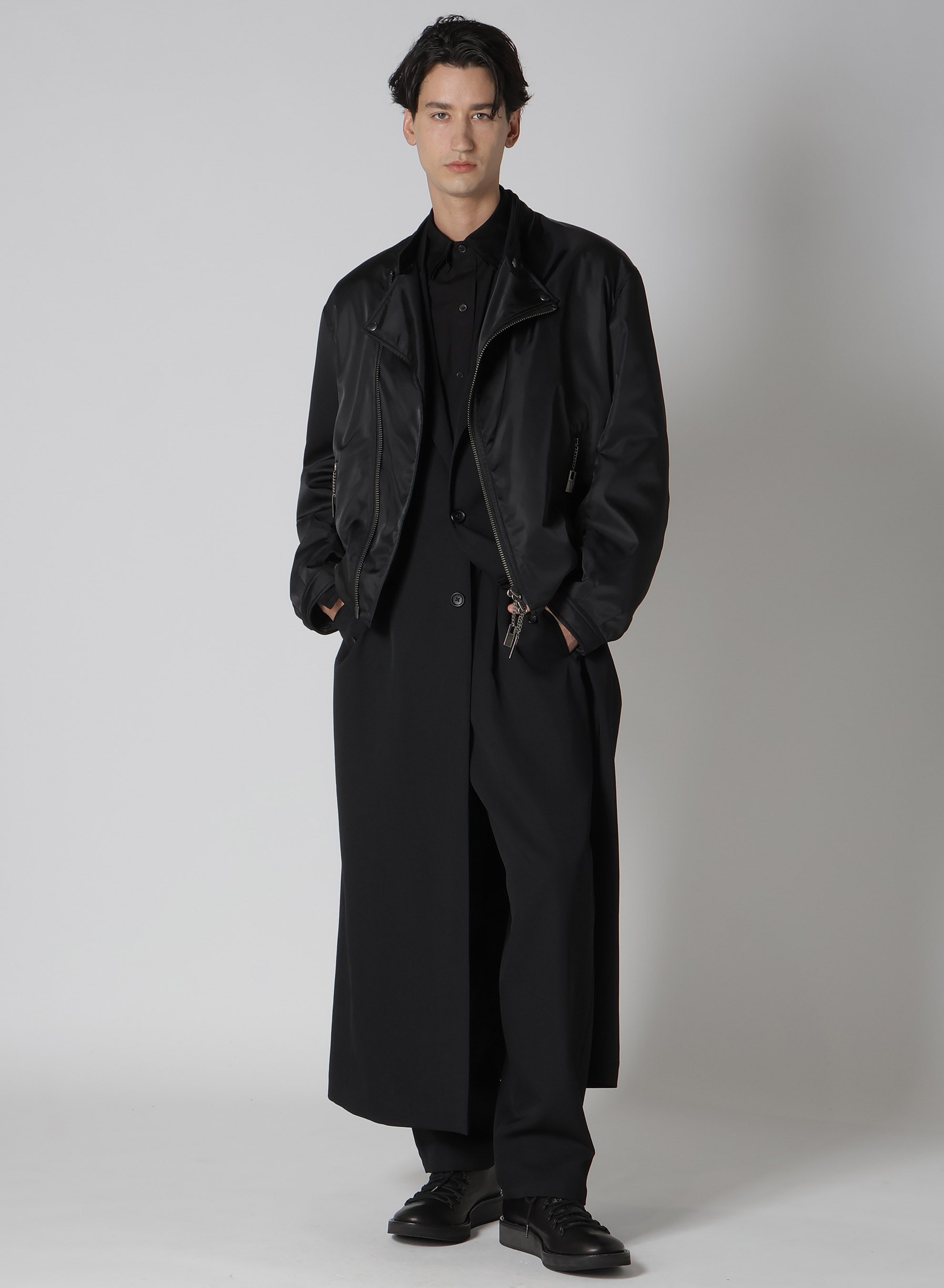 WOOL GABARDINE HEM TAB GABARDINE PANTS