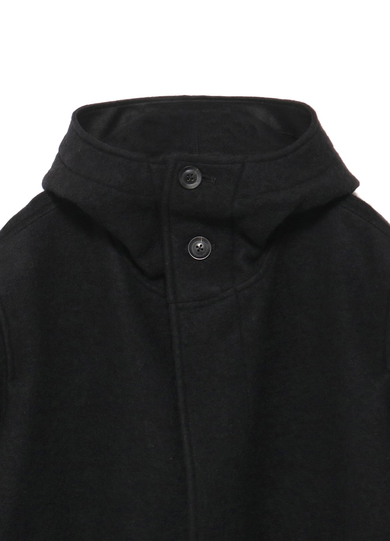 WOOL JERSEY HOODED FLY TAILORING COAT