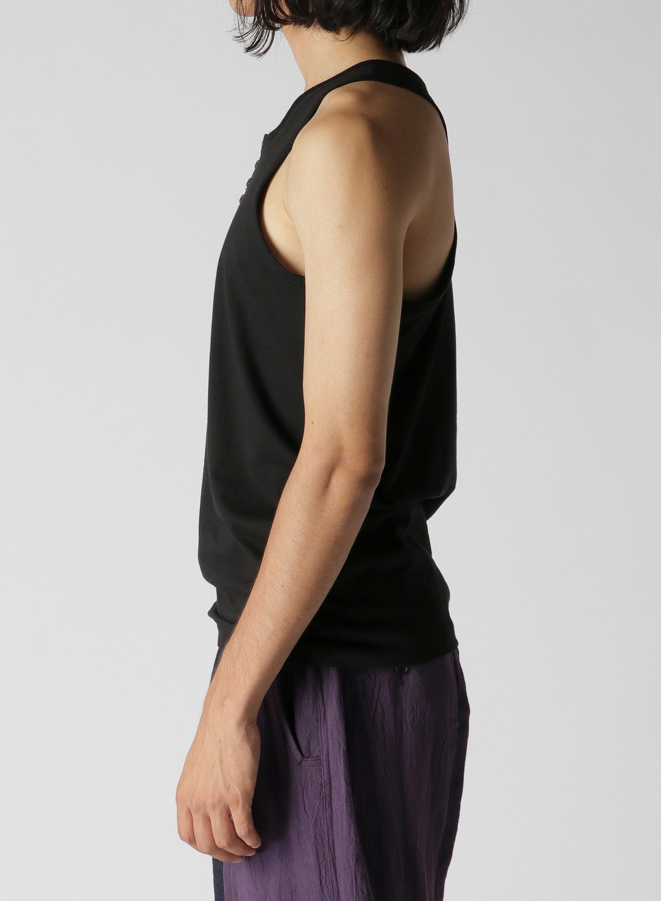 30/-COMBED SINGLE JERSEY HENRY NECK TANK TOP