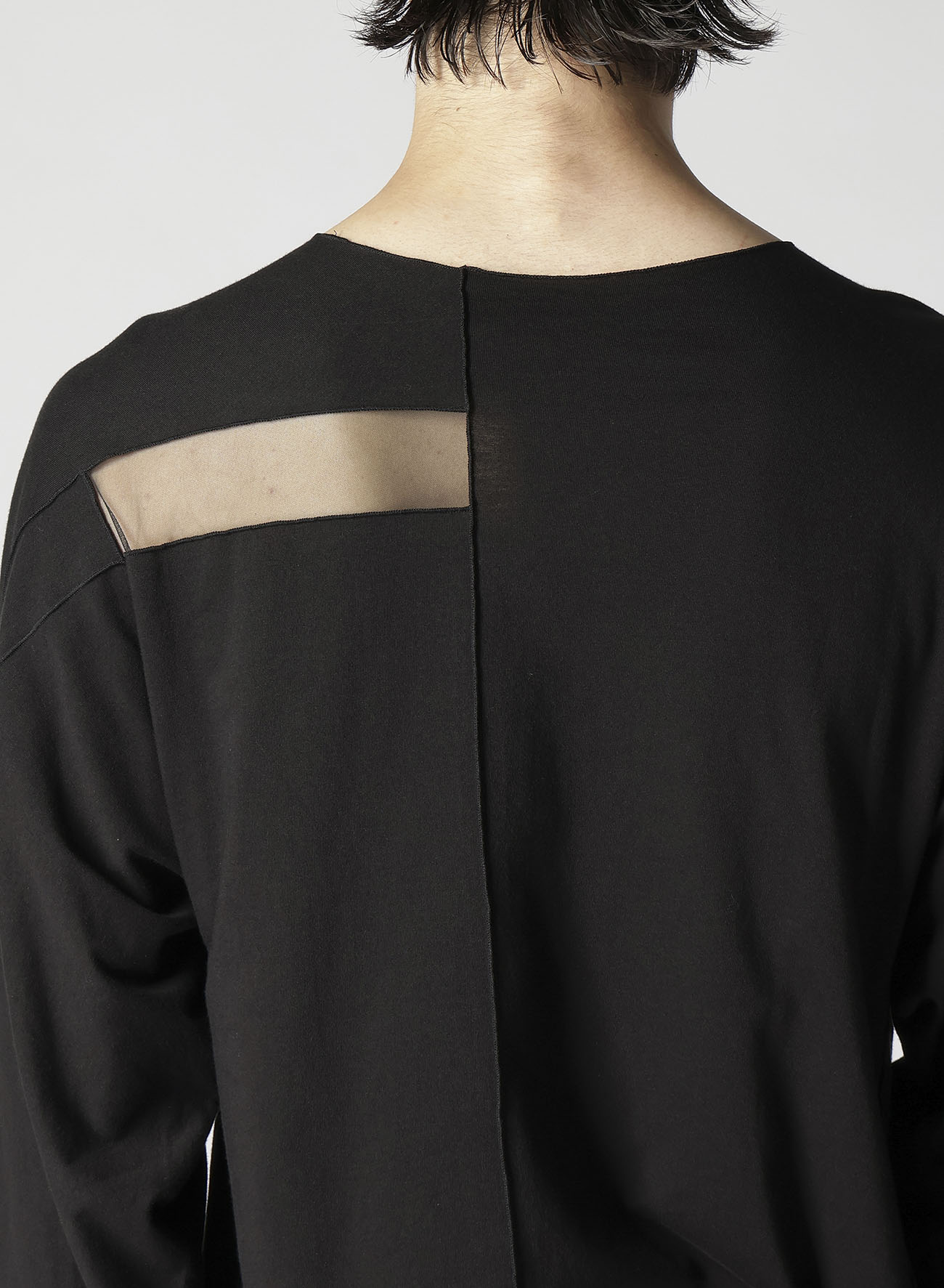 30/-PATCHWORK JERSEY SHEER SWITCHING LONG SLEEVE T