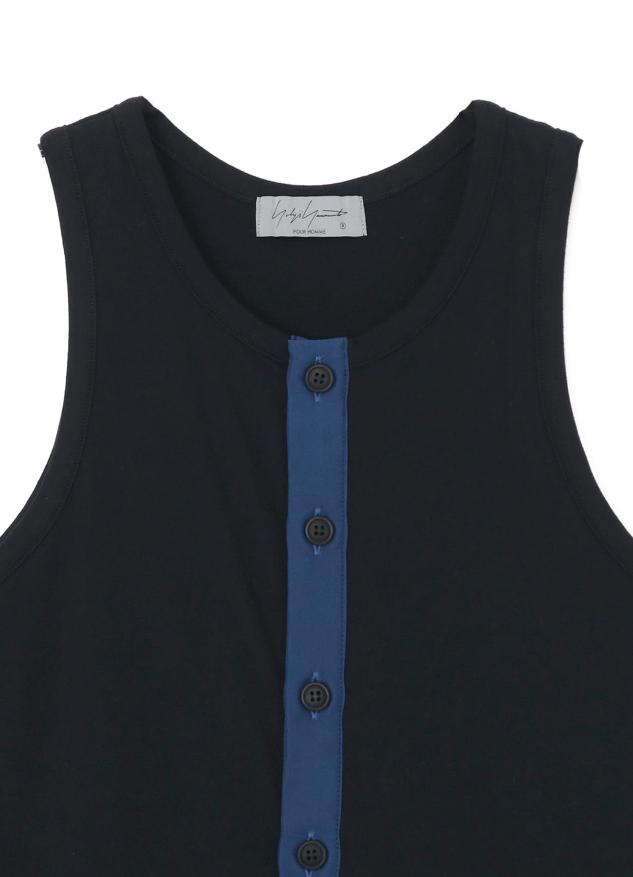 30/- COMBED SINGLE JERSEY FRONT OPEN TANK TOP