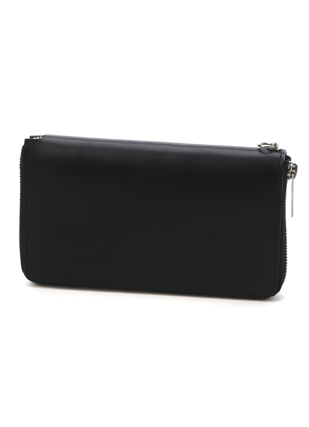 THICK UNFINISHED LEATHER ZIP WALLET L(FREE SIZE Black): Vintage 
