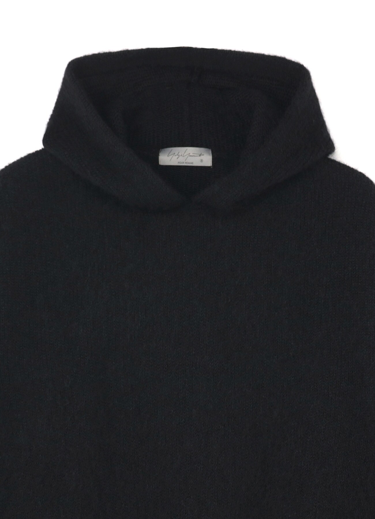 5G TUCK PATTERN BRUSHED MOHAIR KNIT HOODIE