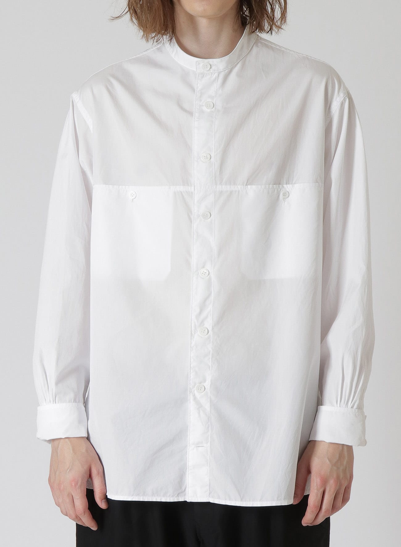 COTTON BROADCLOTH SHIRT WITH DOUBLE BREAST POCKETS