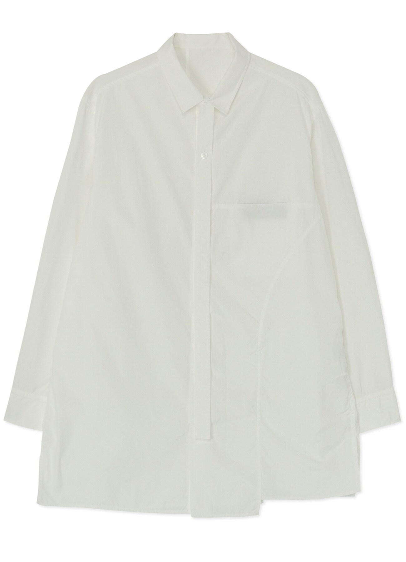 COTTON BROADCLOTH SHIRT WITH UNEVEN HEMLINE
