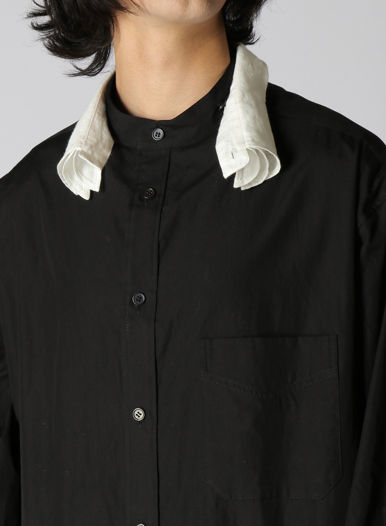 100/2 BROAD 3 COLLARS SPARE 25 B(M Black): Yohji Yamamoto POUR