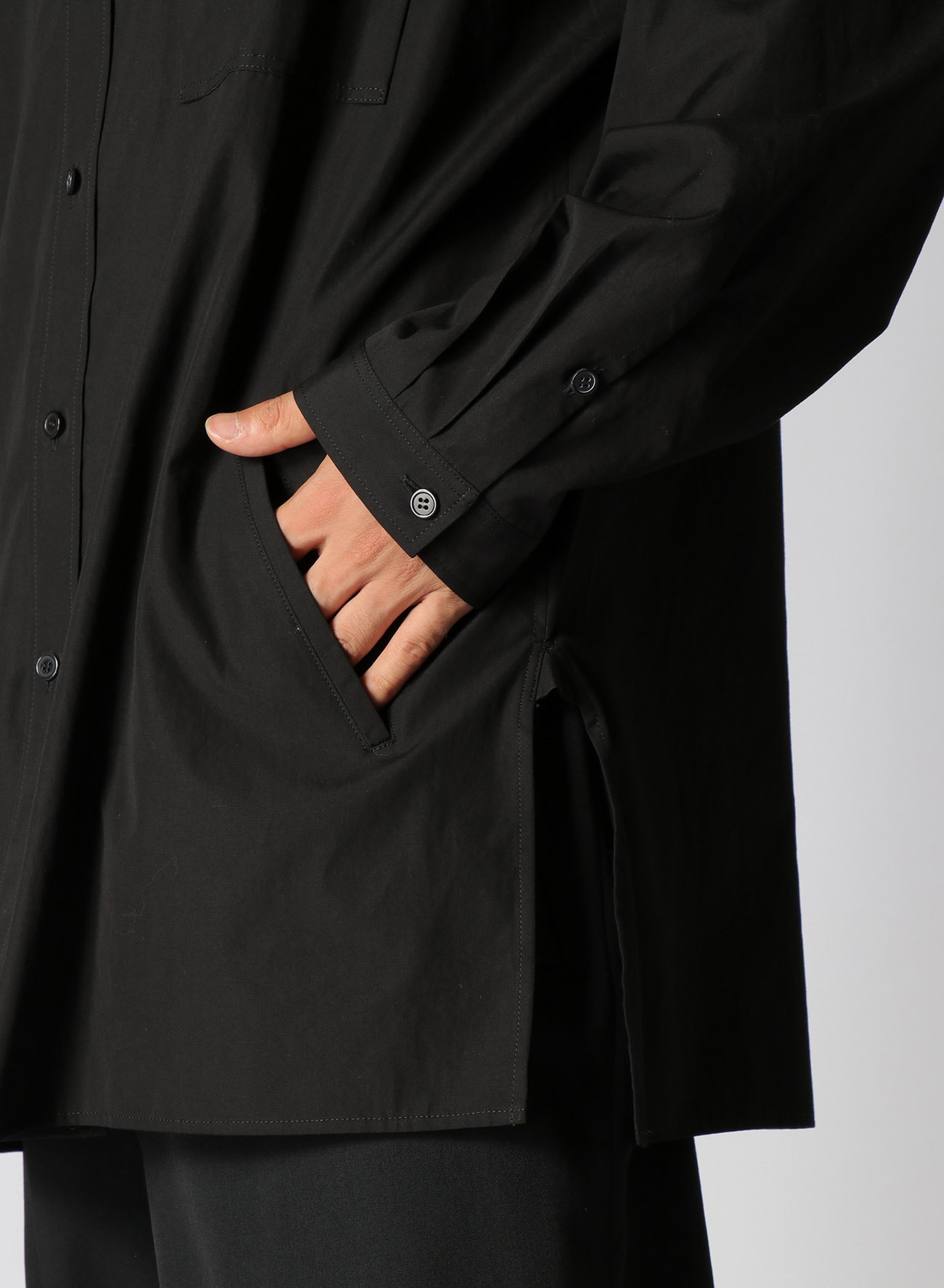 100/2 BROAD SPARE COLLAR B(M Black): Yohji Yamamoto POUR HOMME