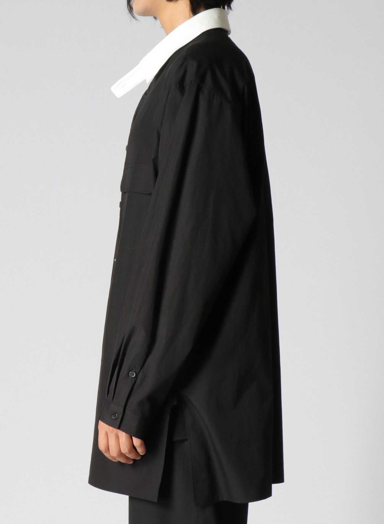 100/2 BROAD SPARE COLLAR B(M Black): Yohji Yamamoto POUR HOMME