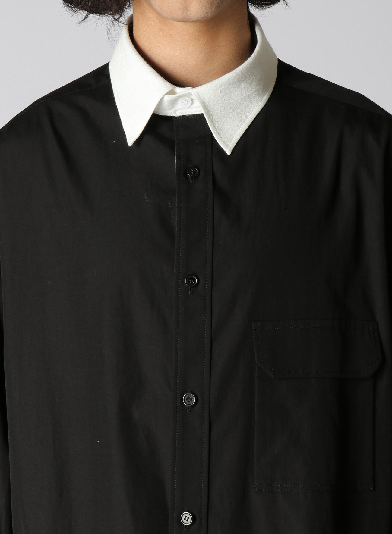 100/2 BROAD SPARE COLLAR B(M Black): Yohji Yamamoto POUR HOMME