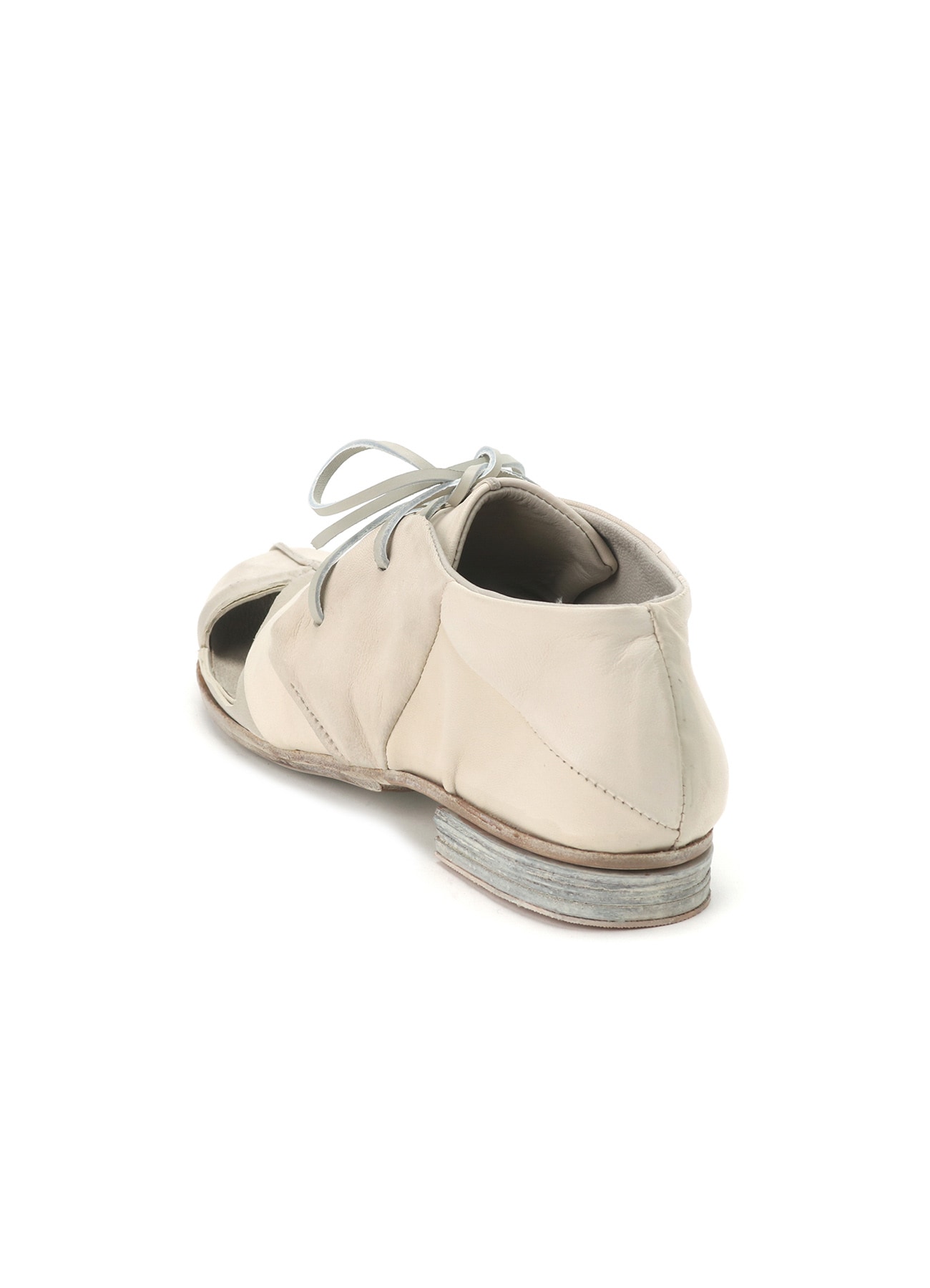 WHITE GOAT LEATHER PATCHWORK SHOES