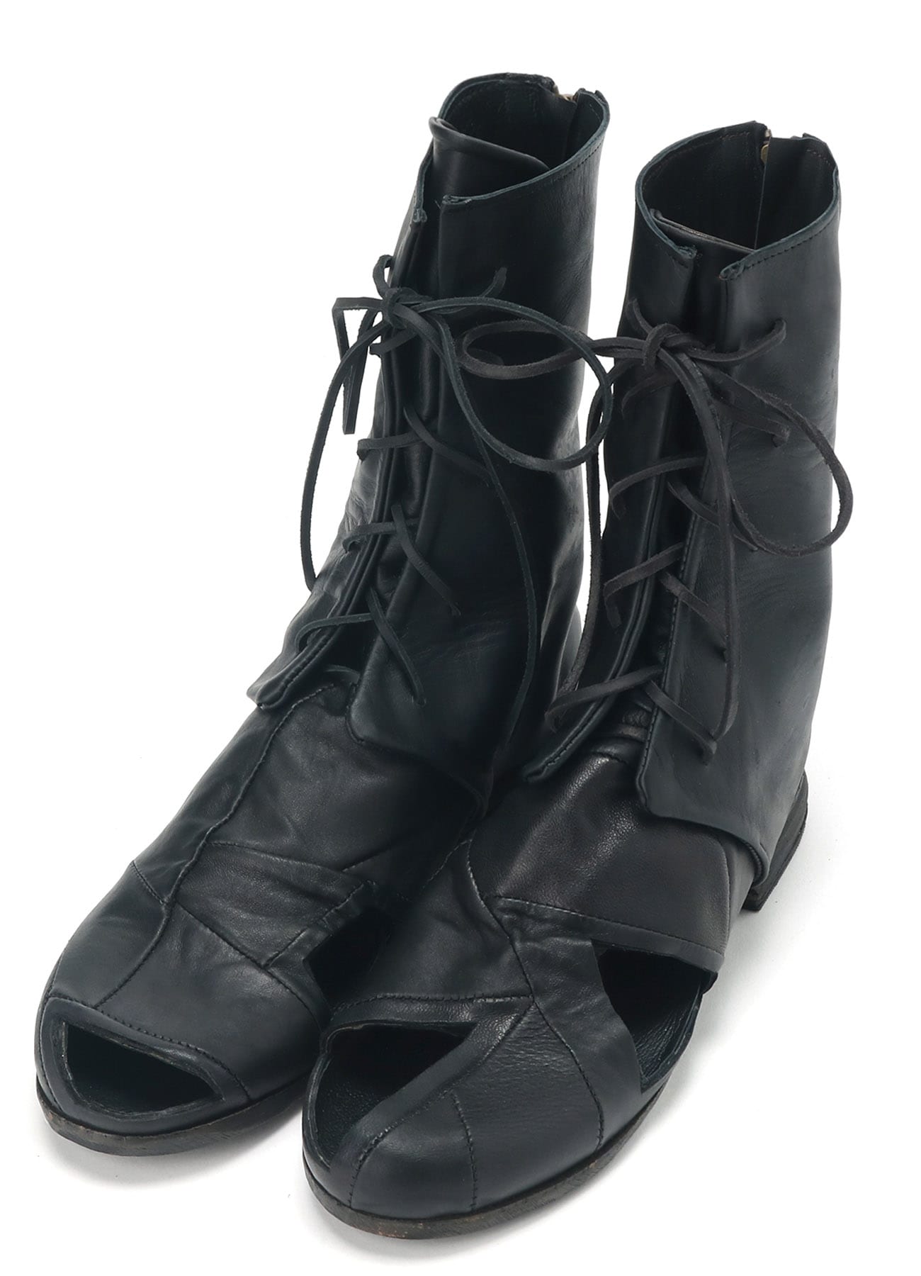 BLACK GOAT LEATHER BOOTS