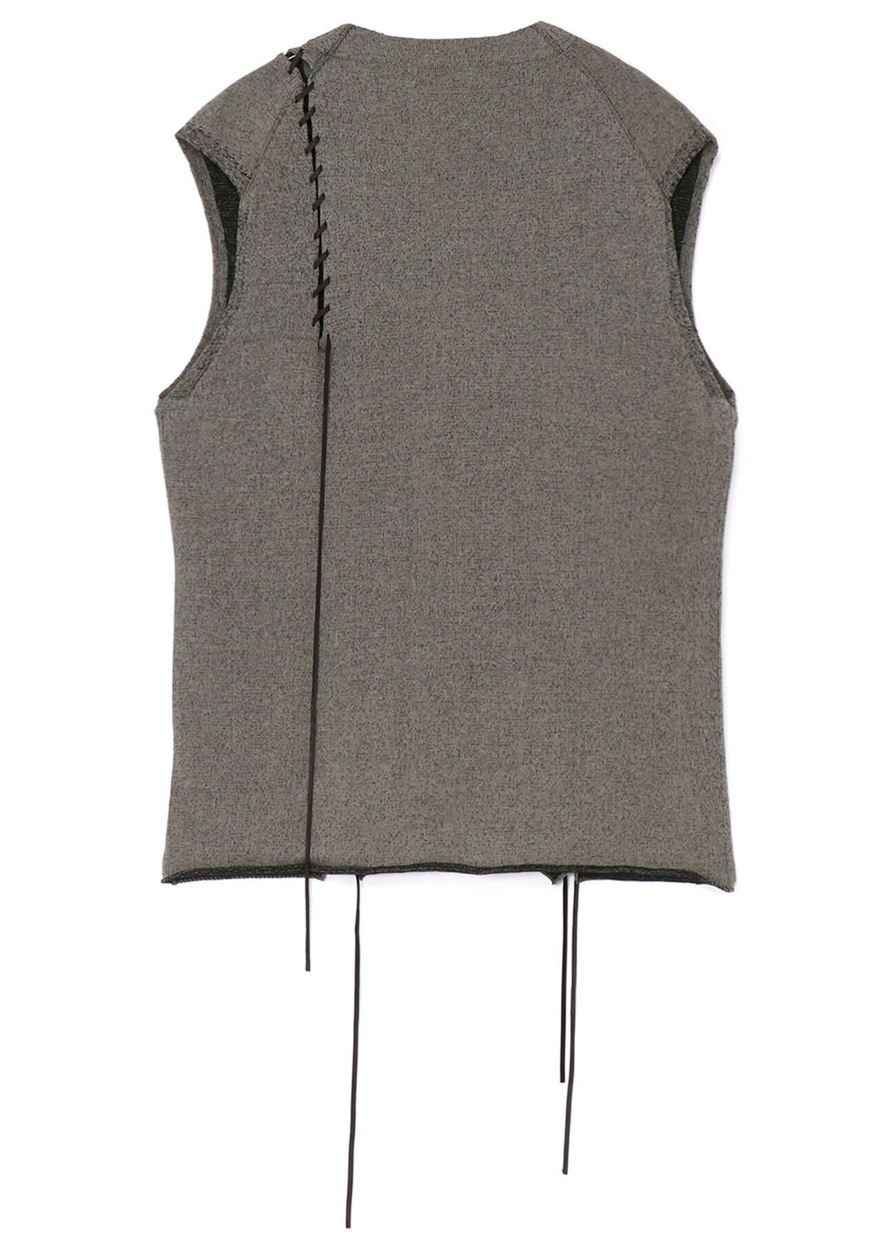 10G KNITTED VEST WITH LEATHER STRAP DETAILS