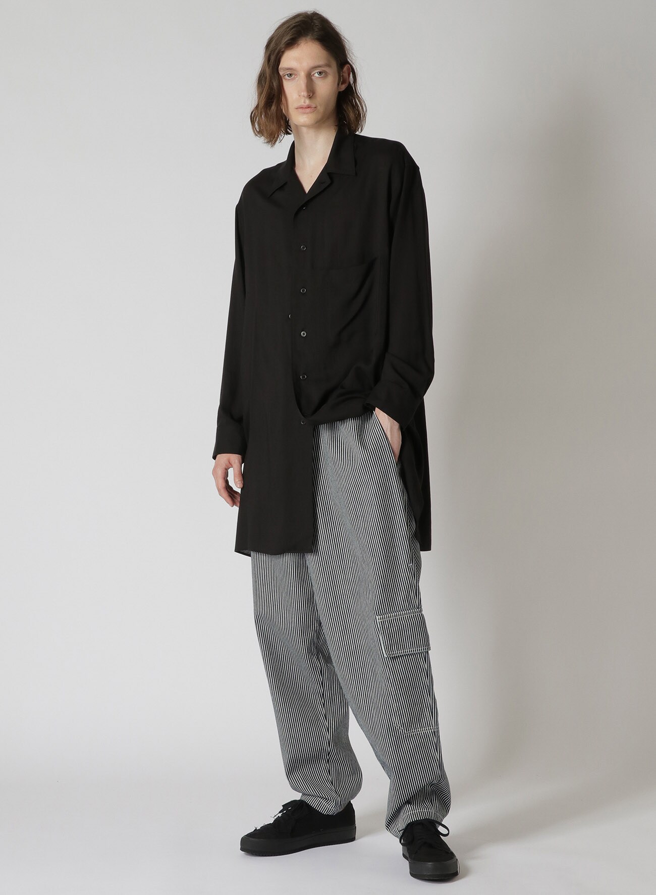 B.S HICKORY A-SIDE TUCK P(S Navy): BLACK Scandal｜THE SHOP YOHJI