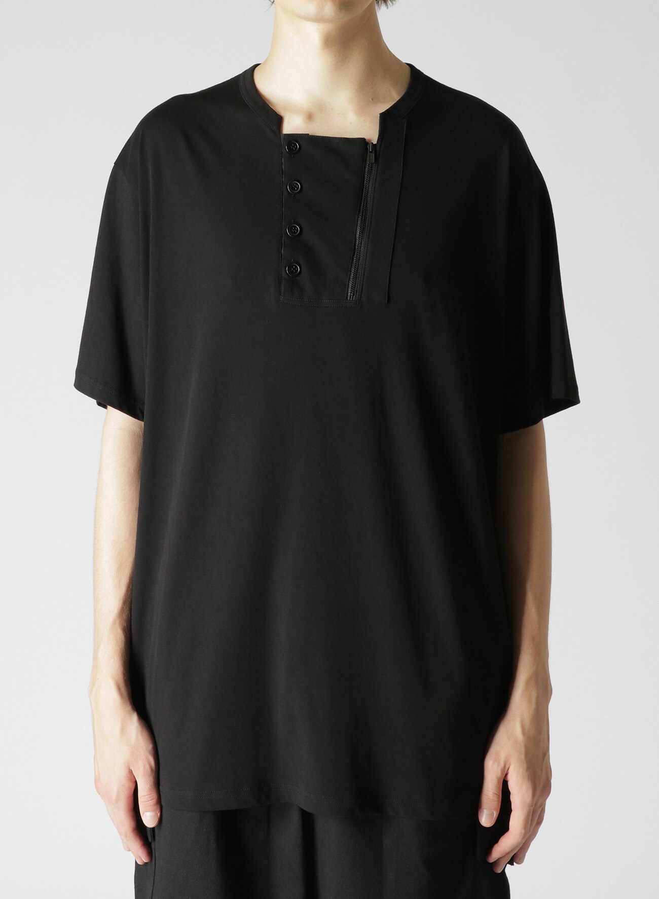 TECHNORAMA COTTON HENLEY SHIRT(FREE SIZE Black): Vintage 1.2｜THE