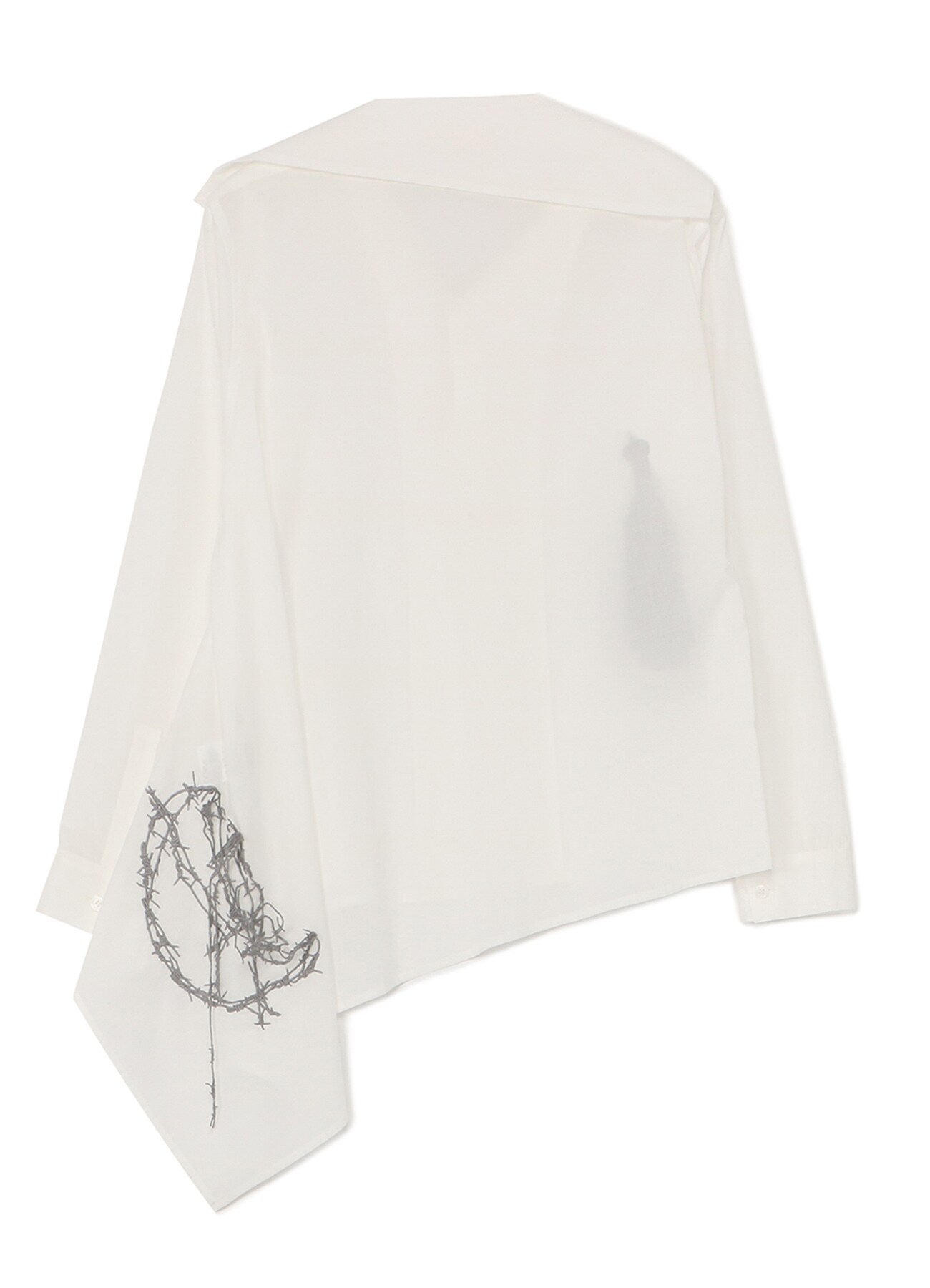 Maria Print + LF Embroidery Side Drape Shirt B