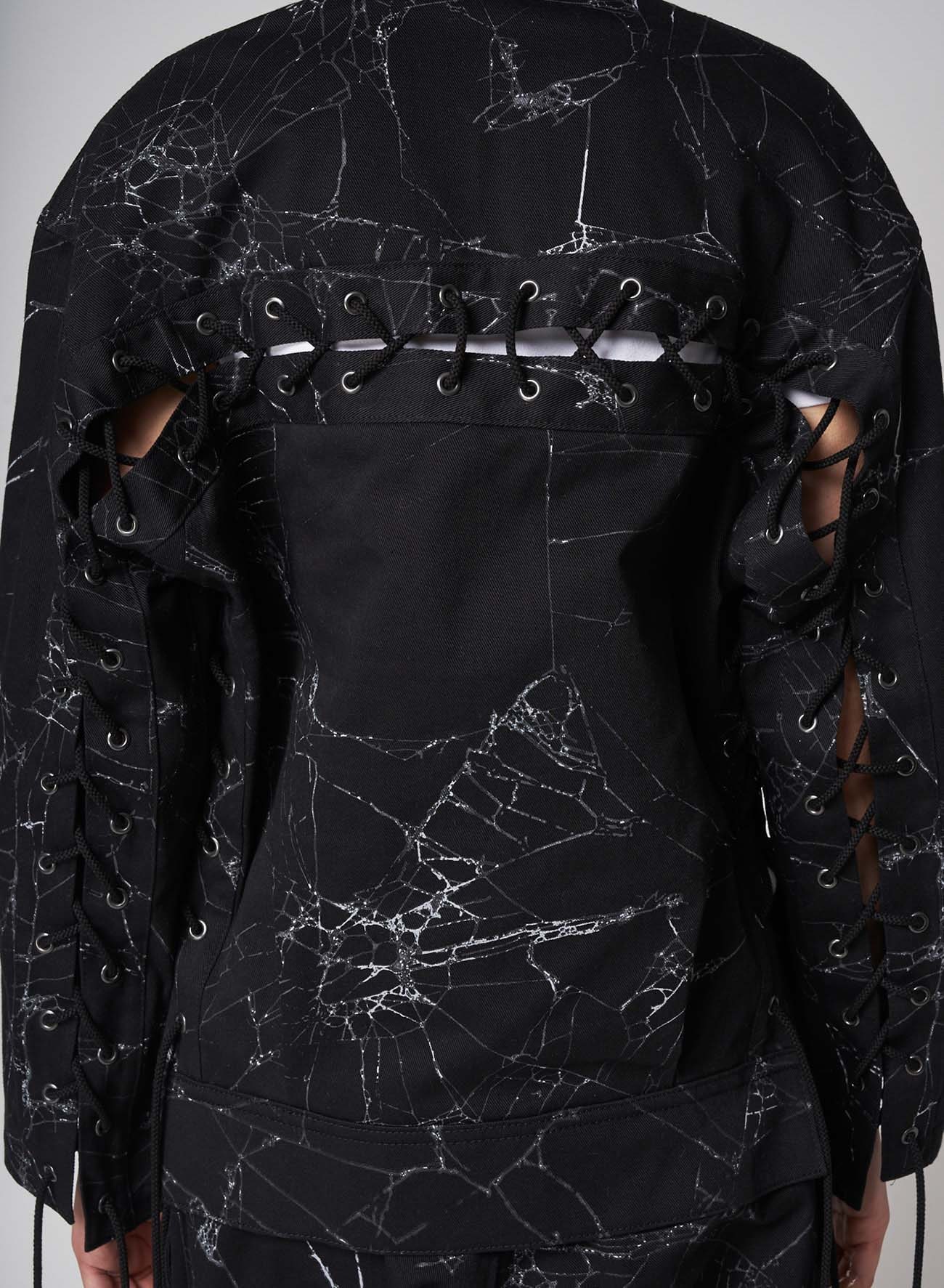 Spider Drill Back Lace Up Blouson
