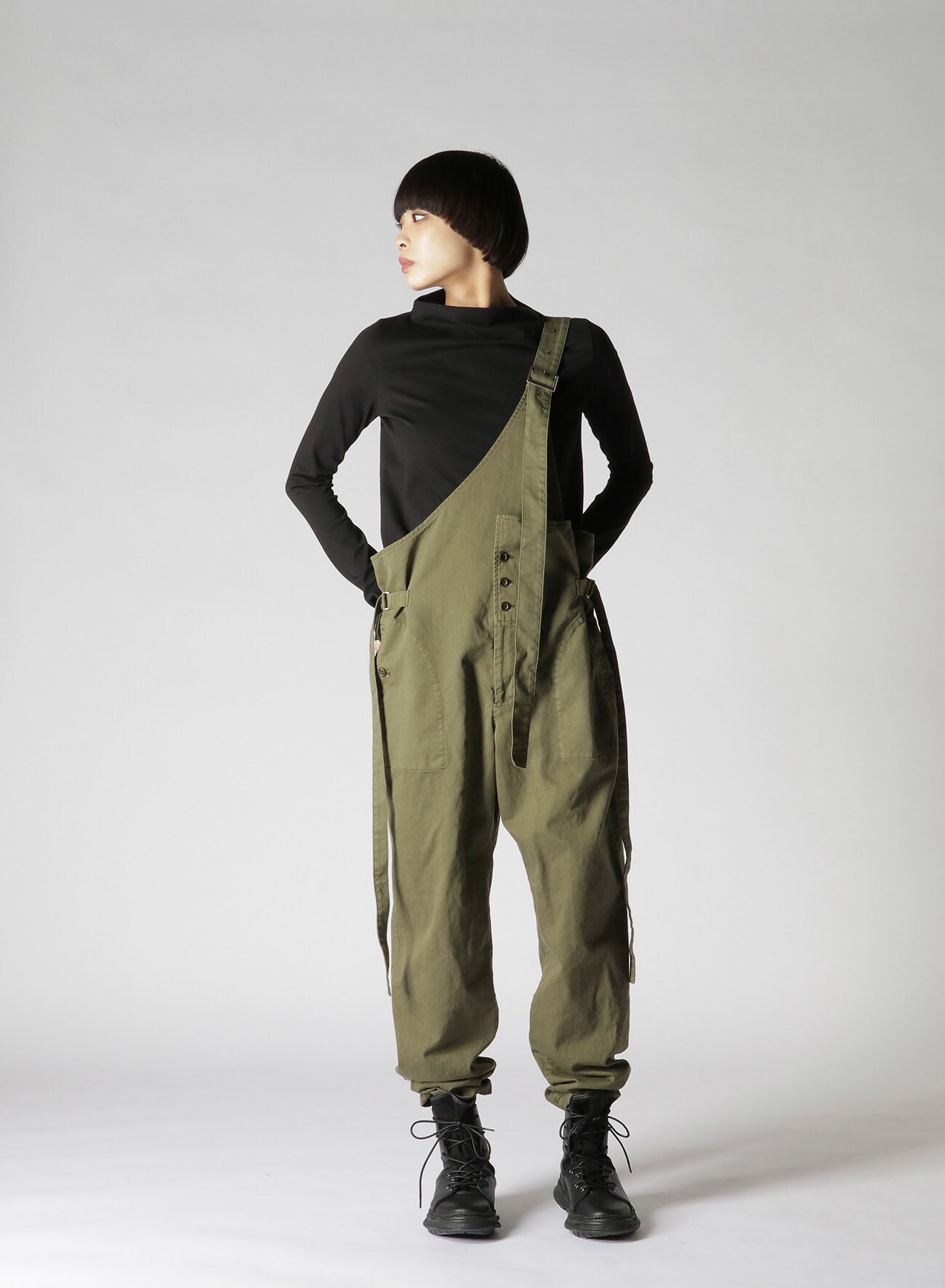 Product Pigment Dyed Drill One Shoulder Pants