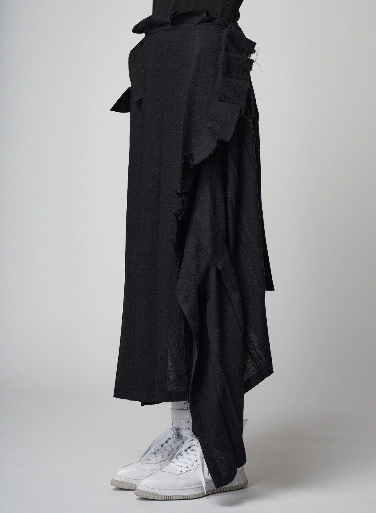 Denim + Viyella Combination Pleats Skirt B