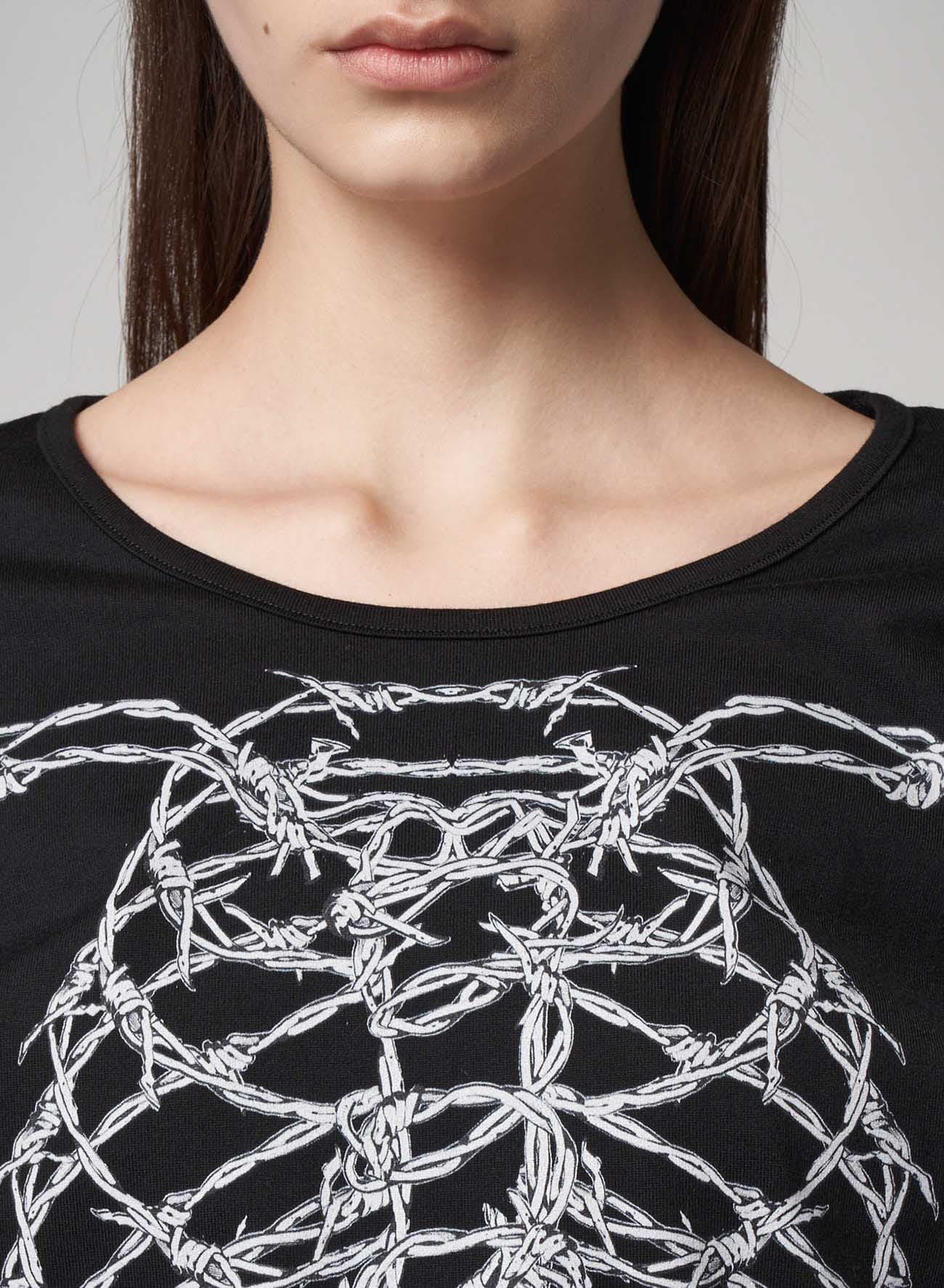 Rib Barbed Wire Long Sleeve T