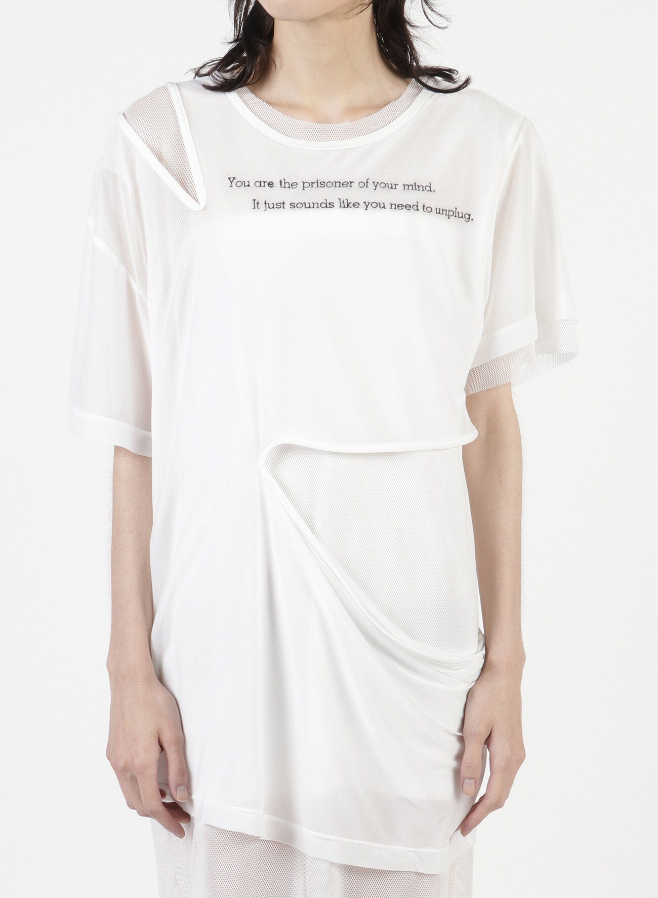 Message Embroidery + Pe Net Layered T A
