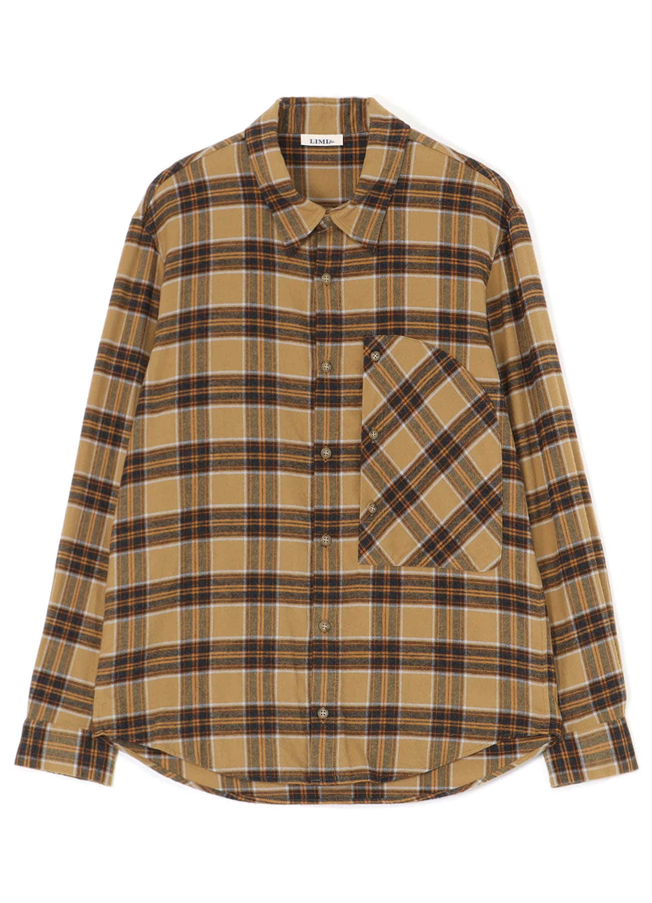PLAID FLANNEL SHIRT WITH BIG CHEST POCKET(S Yellow): Vintage 1.1