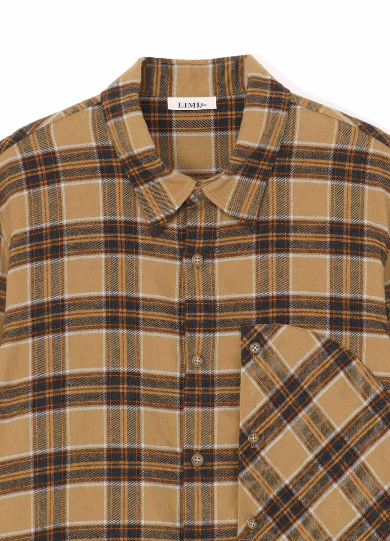 PLAID FLANNEL SHIRT WITH BIG CHEST POCKET(S Yellow): Vintage 1.1