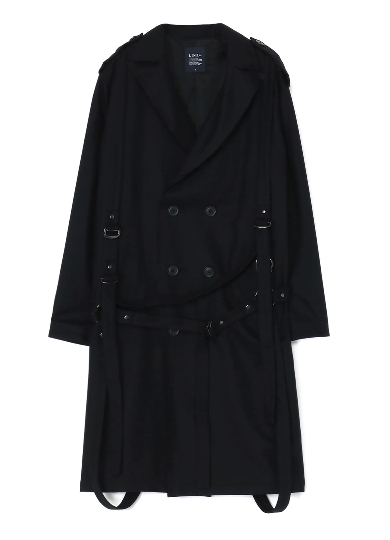 LIGHT FLANNEL COAT WITH HARNESS DETAILS